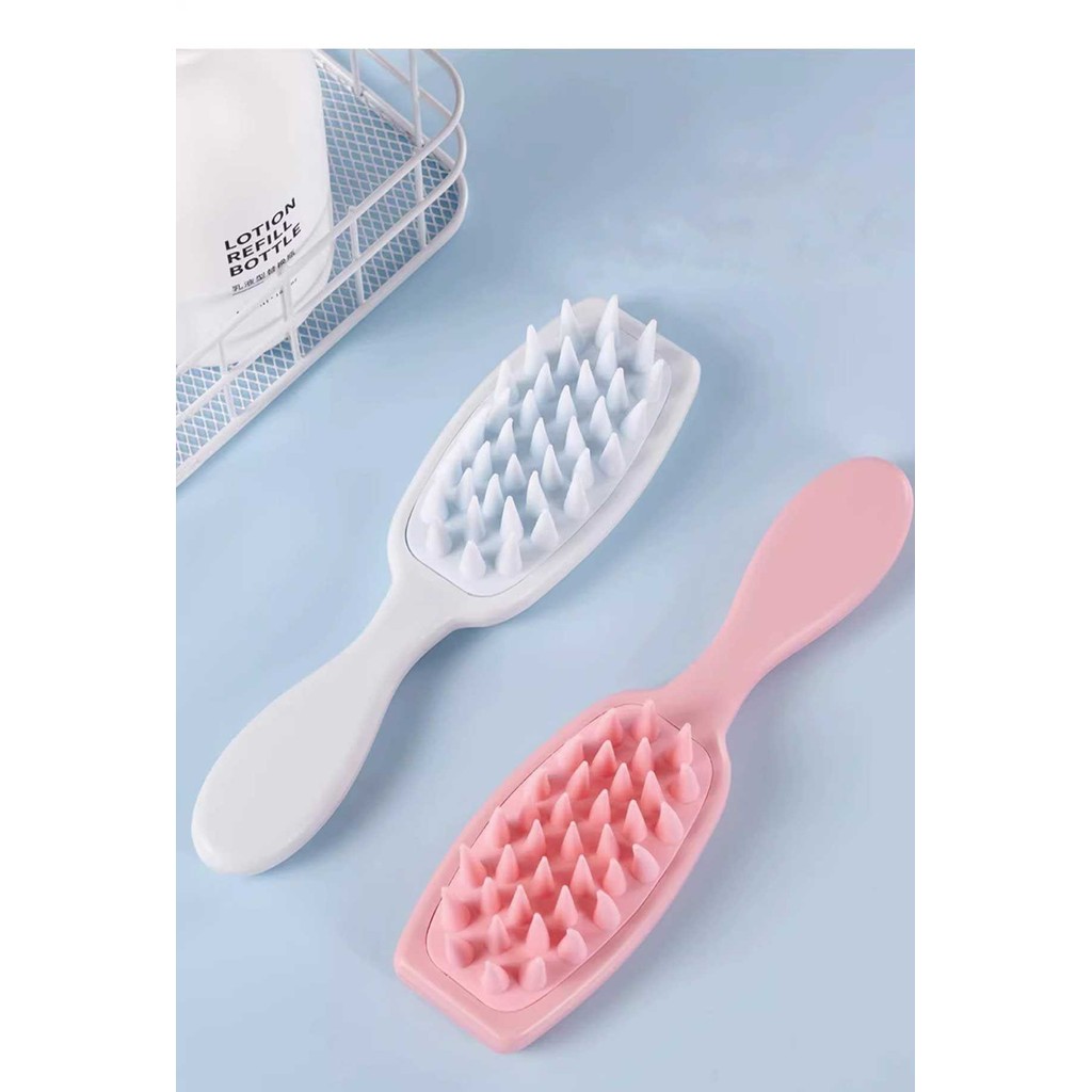 แปรงสระผม ด้ามจับยาว หวีซี่ใหญ่ ซิลิโคน เด้งกลับได้ หวีนวด ทําความสะอาดหนังศีรษะ และลดผมร่วง - รูปที่ 6