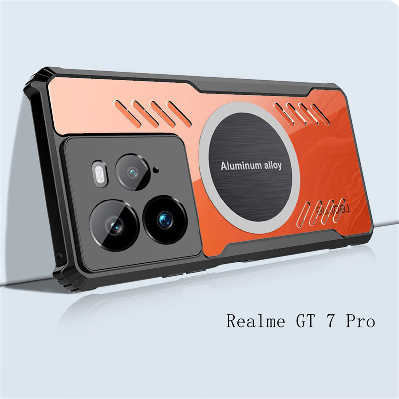 ปลอกสําหรับ OPPO Realme GT 7 5 2 Pro Neo 6 5 3 3T 7T 2 SE GT Master 6 6T การกระจายความร้อนฝาครอบแม่เหล็ก Clear Thin Slim เคสโทรศัพท์สําหรับ Gamer