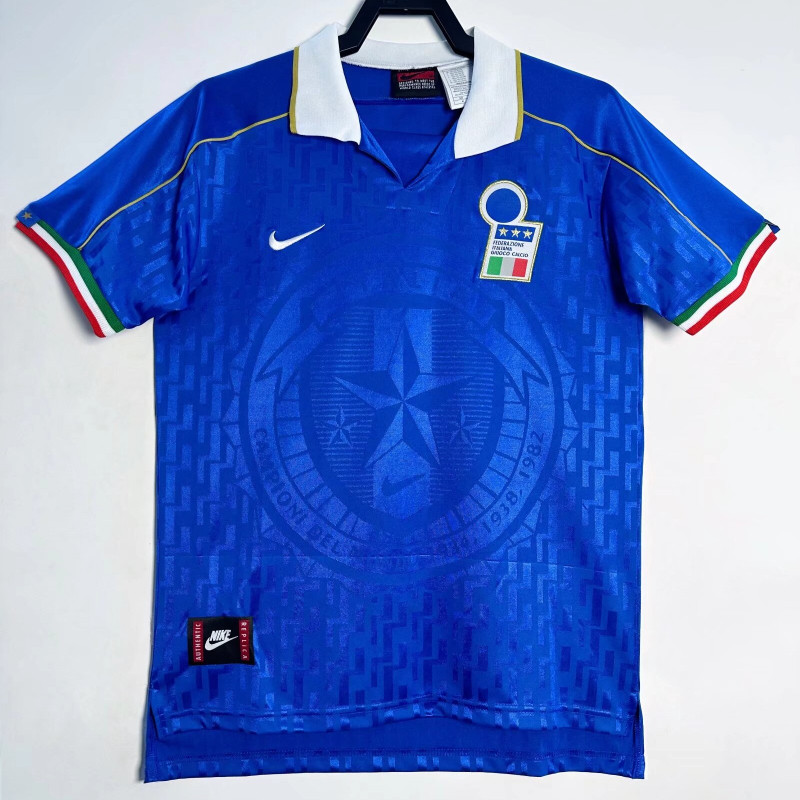 1995 อิตาลี Home Vintage Soccer Jersey S-XXL ผู้ใหญ่แขนสั้นแห้งเร็วกีฬาเสื้อฟุตบอล AAA