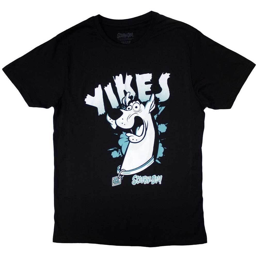 < Hot > T-Shirtเสื้อยืด Scooby Doo: Yikes Scooby Blue - Black Cotton