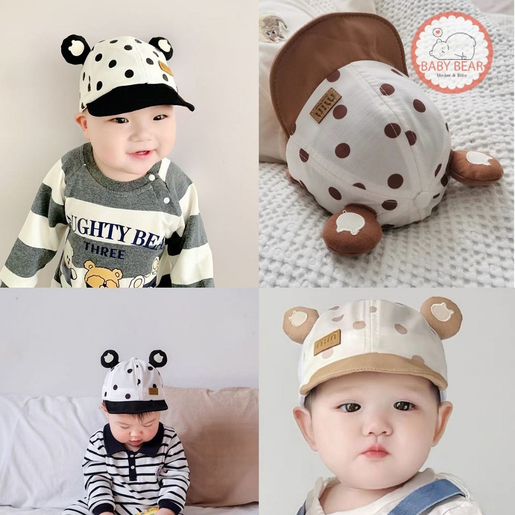 ใหม่ หมวกเด็ก หมวกกันแดด หมวกแก๊ปหูหมี สำหรับ6เดือน-2ปี รูปที่ 2