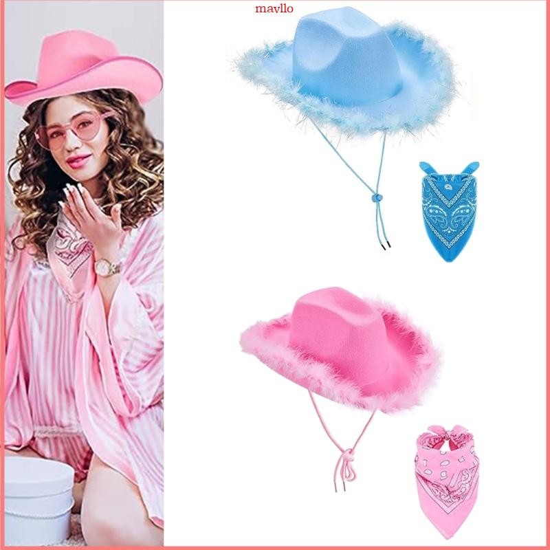 Western Cowboy Hat Scarf Print Bandanas Women Party Costume Roleplay Headdress