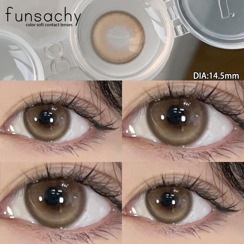 0.0~800° คอนแทคเลนส์สายตา คอนแทคเลนส์ สีน้ำตาล คอนเเทคตาหวาน 1คู่+ตลับคอนแทคเลนส์ ส่งไวจากไทย