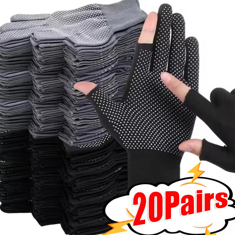 5/10/20คู่ลื่นไนล่อนถุงมือทํางาน-หน้าจอสัมผัสระบายอากาศถุงมือขี่จักรยานกลางแจ้ง