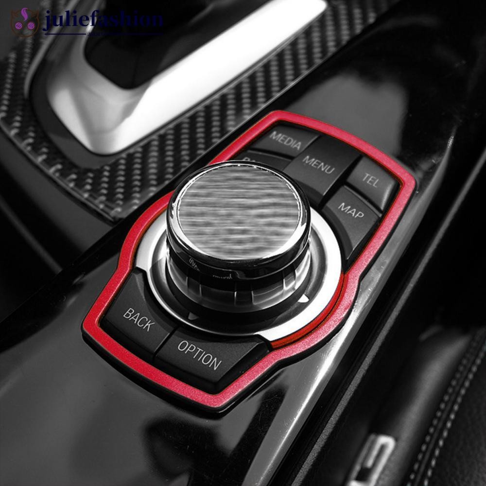 JULIEFASHION รถจัดแต่งทรงผมภายในปุ่มมัลติมีเดียฝาครอบ Moulding Trim สําหรับ BMW 1 3 5 7 Series 3GT/5