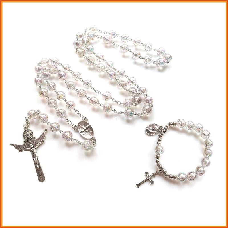 Topsky คาทอลิกสร้อยคอสร้อยข้อมือลูกประคํา Finger Chain Baptisms Favor Christening