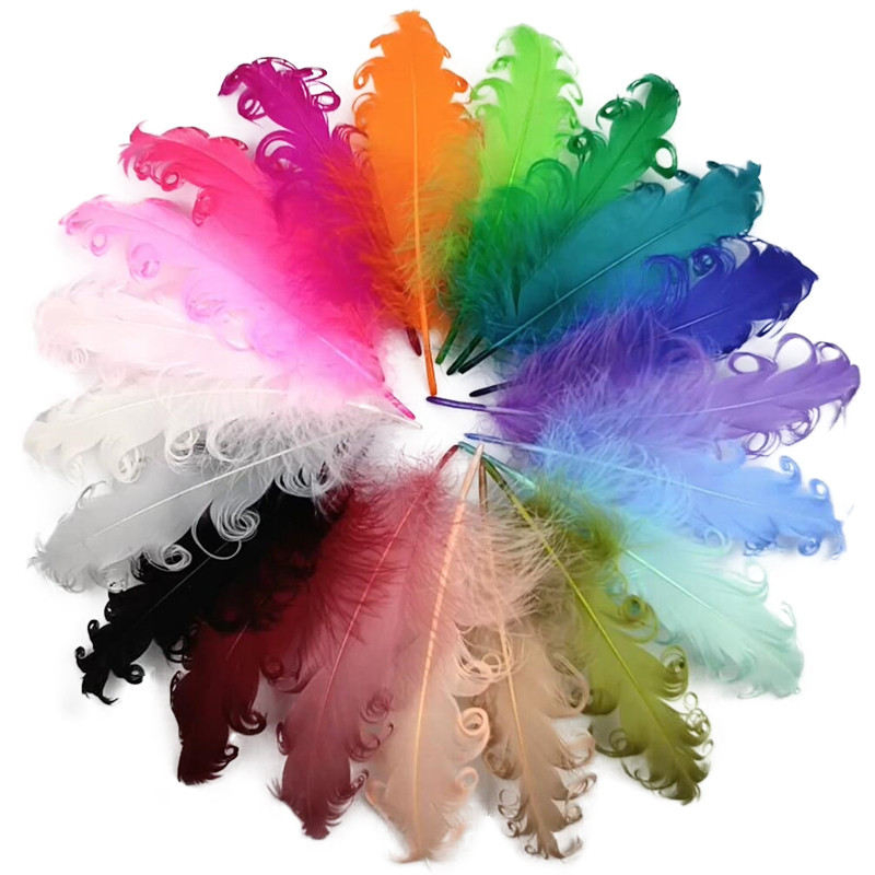 20 ชิ้น/ล็อตที่มีสีสัน Spire Roll Up Goose Feathers สําหรับงานฝีมือ Gees Feather Decor DIY Dream Catcher เครื่องประดับหัตถกรรมอุปกรณ์เสริมเย็บปักถักร้อยตกแต่ง
