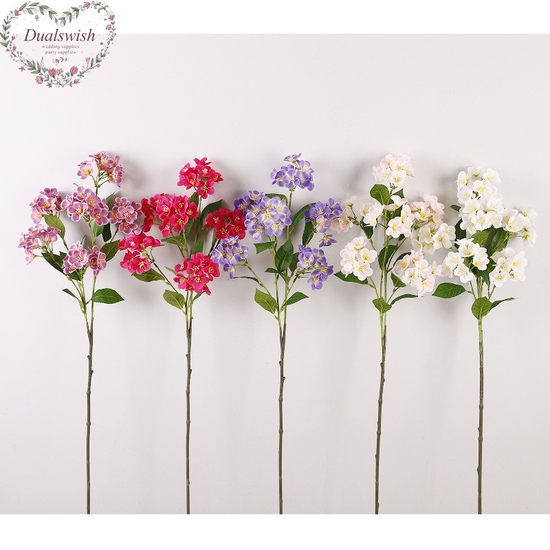 Dualswish 83 ซม.ยาวสไตล์จีนสาขาเดี่ยว Crabapple ดอกไม้ห้องนั่งเล่นตกแต่งโรงแรมประดิษฐ์ดอกไม้ Props Ins