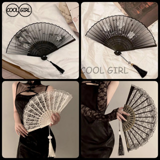 🖤girl🖤พัดลมพับลูกไม้ พัดลมคลาสสิค รายการแฟชั่น สไตล์จีนใหม่ …