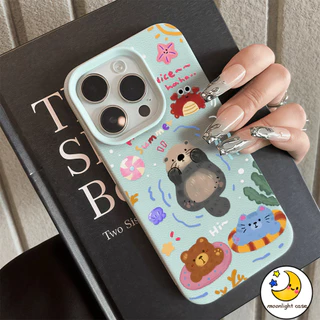 🎗 GOOD 🎗 เคสคู่ เคสเหมือนเปลือกลิ้นจี่ สัตว์เล็ก ตัวการ์ตูน น่ารัก สําหรับ IPhone 16 15 14 13 7 8plus Pro Promax XR XS
