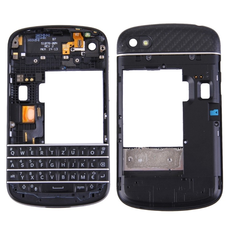 คุณภาพดี 3 in 1 สําหรับ BlackBerry Q10 (คีย์บอร์ด + กรอบกลาง + แผ่นด้านหลังแผงเลนส์กล้อง) Full Assembly Housing Cover