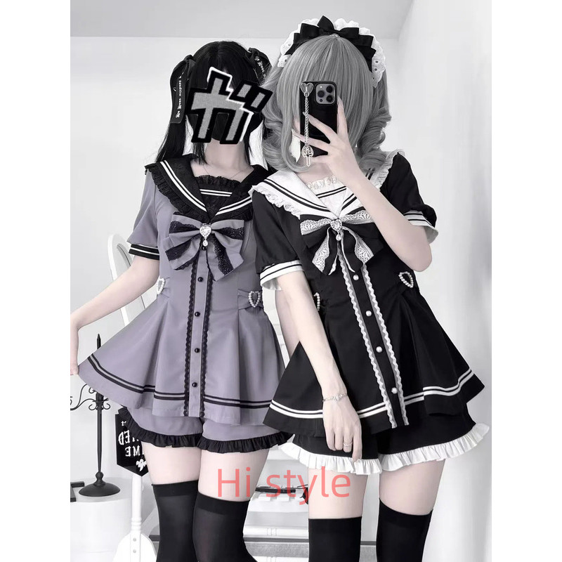 Jirai kei Lizlisa dupes ลูกไม้ Dearmylove ชุดสูทแขนสั้น เดรสปกกะลาสี