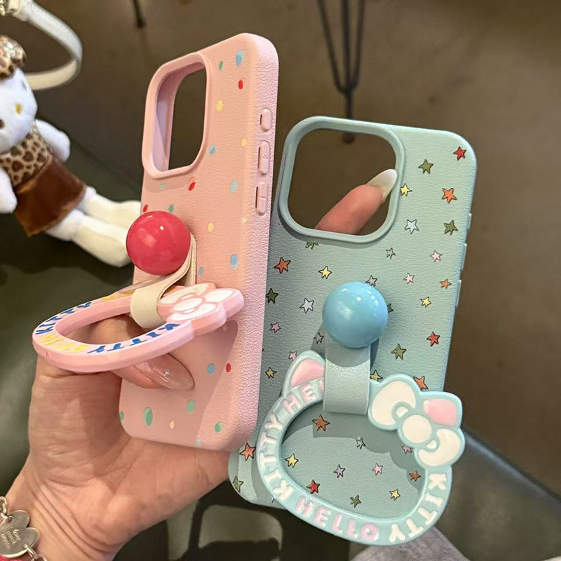 Love Hello Kitty เหมาะสําหรับ iPhone15 เคสโทรศัพท์ iPhone16promax/14/13 หนังเม็ด 12/11 รูปแบบใหม่เคส