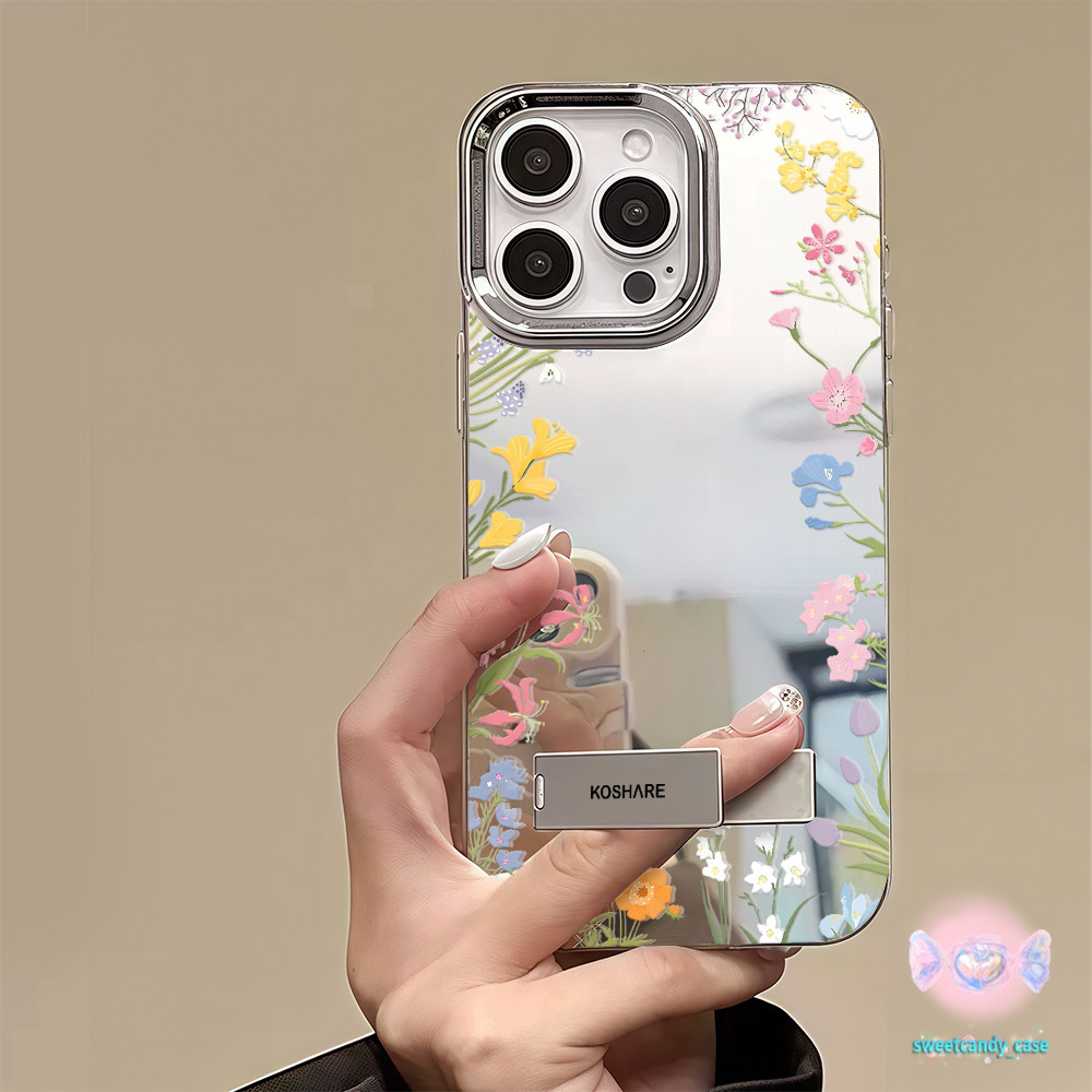 👑จัดส่งในพื้นที่👑 เคสแบบกระจกมิเรอร์ ดอกไม้ชนิดต่าง ๆ ที่มีสีสัน สวย สําหรับ IPhone16 15 14 13 7 8plus Pro Promax XR XS - รูปที่ 7
