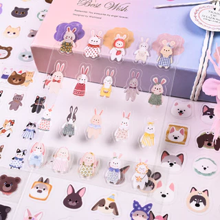 5 แผ่นสัตว์น่ารัก Series PET สติกเกอร์ตกแต่ง DIY วัสดุ Decals