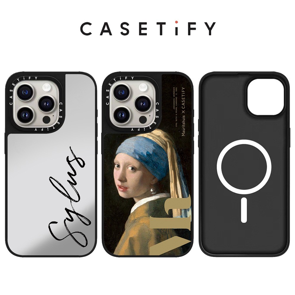 เคสโทรศัพท์กระจกสาวมุกแม่เหล็กสําหรับ ไอโฟน 16 มือโปร สูงสุด 15 14 13 12 11 ปลอกแข็งกันกระแทก