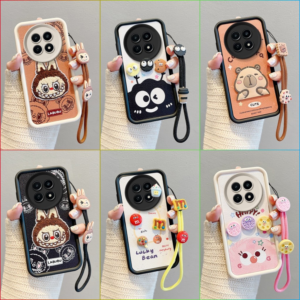 เคส REALME 12 12X 13 น่ารักหนัง 3D ตุ๊กตาซิลิโคนอ่อนนุ่มเคสโทรศัพท์ BBPW2