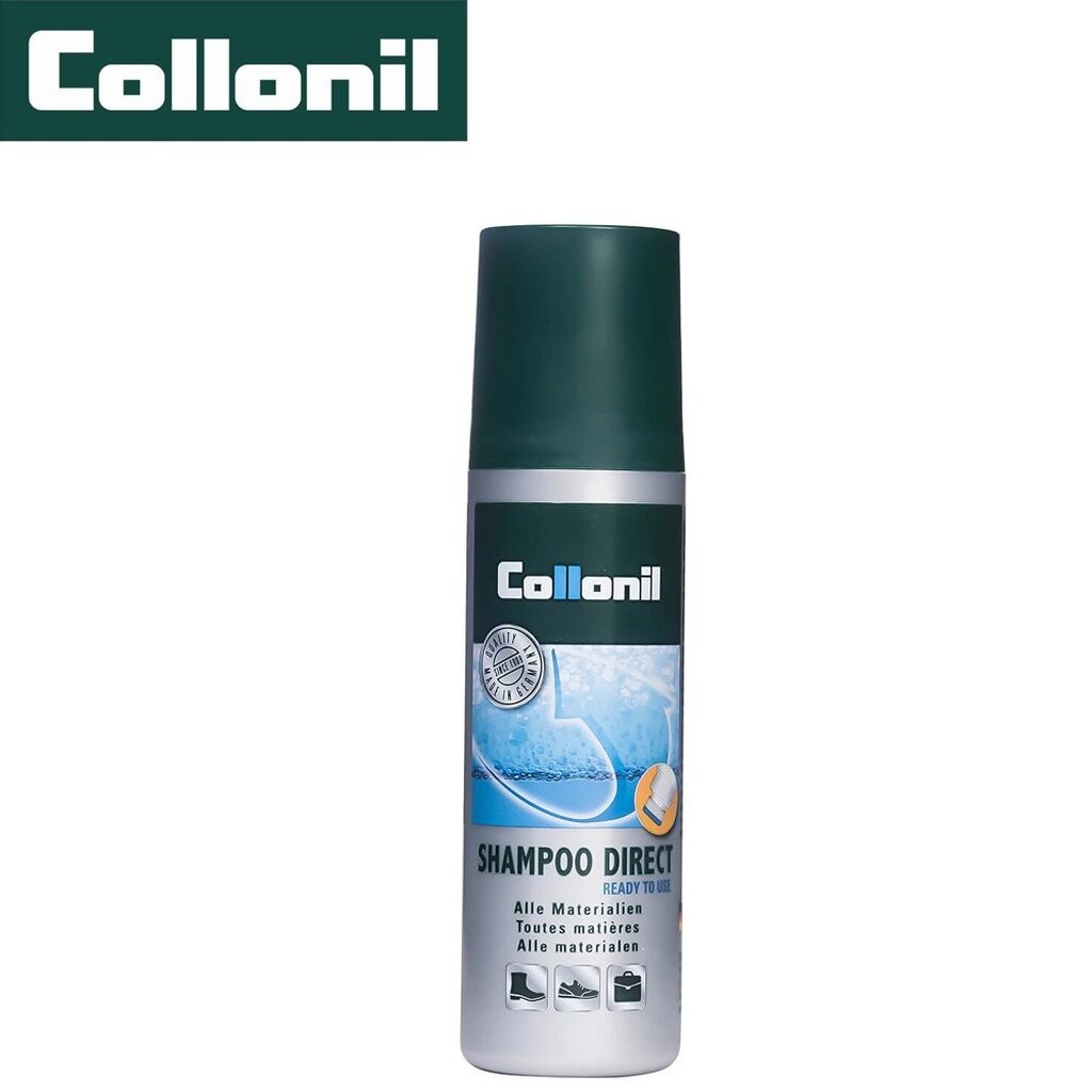 COLLONIL Shampoo Direct โคโรนิล แชมพู มาพร้อมหัวฟองน้ำ ใช้ขจัดคราบฝังแน่นสำหรับวัสดุผ้าและหนัง ใช้ง่ายด้วยหัวใยขัด