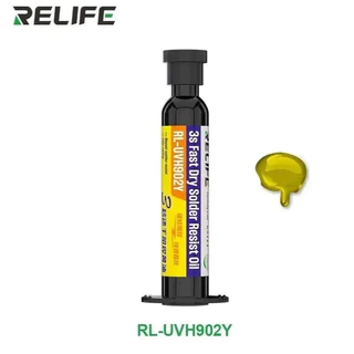 กาวUV RELIFE RL-UVH902 เป็นน้ำยามาส์กบัดกรีแบบแห้งเร็วที่ใช้แสง UV