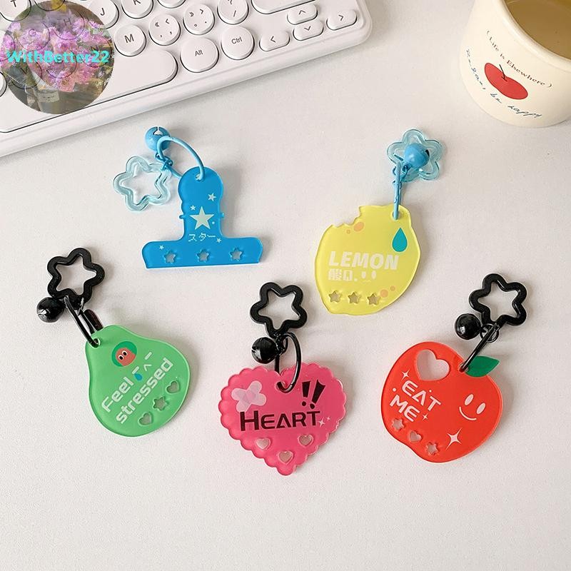WithBetter การ์ตูนผลไม้พวงกุญแจ Lemon Pear Charm จี้ DIY พวงกุญแจเครื่องประดับสําหรับสาวผู้หญิงของขว
