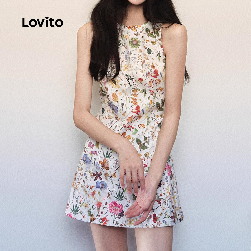 Lovito โบฮีเมียนเดรสลายเดซี่ชุดเดรสฤดูร้อนลายดอกไม้สําหรับผู้หญิง L123ED304 - รูปที่ 2