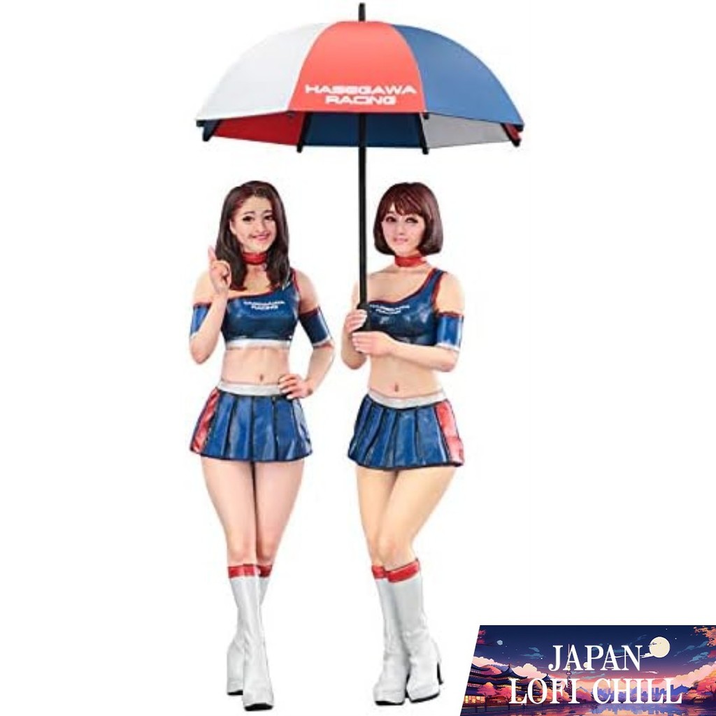 HASEGAWA 1/24 Figure Collection Series Race Queen Figure (2 pcs) ฟิกเกอร์เรสควีนชุด 2 ตัวสำหรับรถโมเ