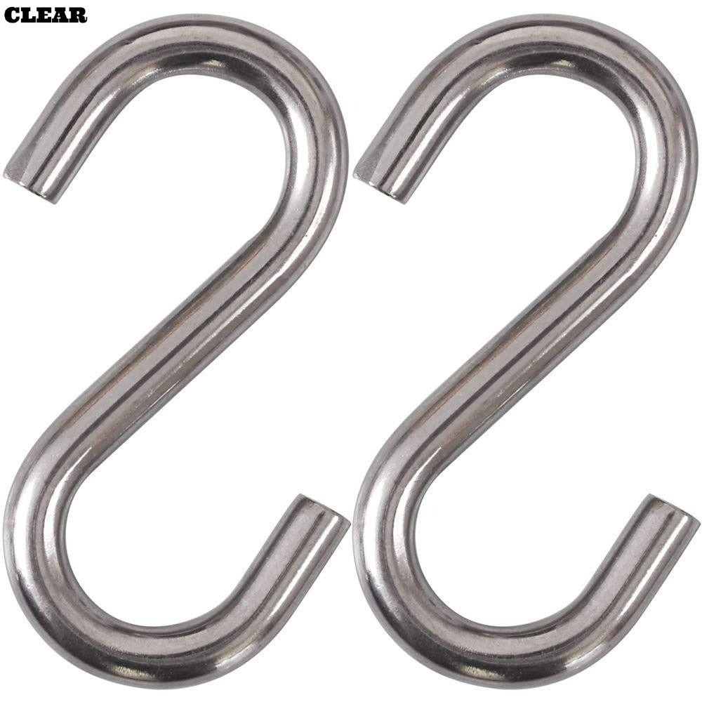 CLEAR0 2 ชิ้น 2.75in เปลญวน Swing S ตะขอ, 70 มม./2.75in ความจุแบริ่ง: 300 ( กก.) Heavy-Duty S ตะขอ, เหล็กทนทานชุบสังกะสียูทิลิตี้ตะขอ Workshop เพดาน