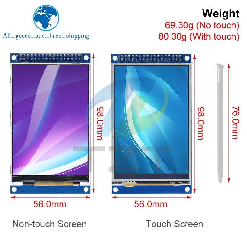 Uch3.5 "3.5 นิ้ว TFT LCD Touch Screen โมดูล 480x320 ST7796U ILI9486 จอแสดงผล LCD สําหรับ Arduino UNO