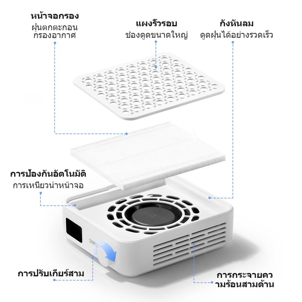 ❤️2025 รุ่นล่าสุด❤️SNRQI-WL001 เครื่องดูดฝุ่นเล็บ เครื่องดูดฝุ่นเล็บตั้งโต๊ะแบบเงียบพิเศษ รูปที่ 6