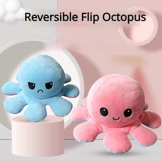 20cm ตุ๊กตาปลาหมึกเปลี่ยนหน้า แบบพลิกด้าน สลับสีพลิกด้านได้ Reversible Octopus กลับด้านสลับสี