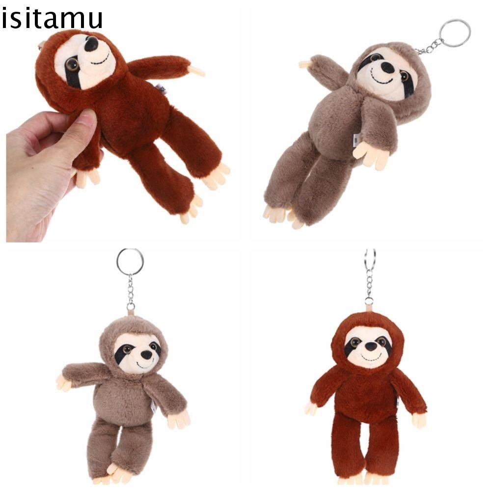ISITAFT Plush Sloth พวงกุญแจ, ตุ๊กตานุ่มจําลอง Sloth จี้ขนาดเล็ก, ของเล่นเด็กตุ๊กตาสัตว์พวงกุญแจ Big