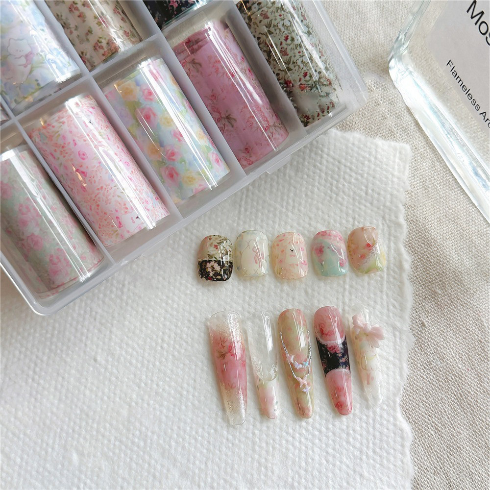 XEIJAYI 10 ชิ้น/1 กล่องเล็บ Transfer กระดาษชุด Starry Sky Transfer กระดาษที่มีสีสัน Decal ตกแต่งเล็บเล็บเครื่องมือสําหรับเล็บ Shop ราคา ถูกที่สุด ดีลบีเคเค แกลเลอรีภาพที่ 7