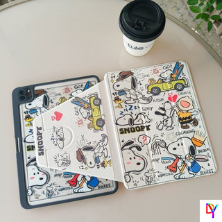 เคสแท็บเล็ต iPad หมุนได้ 720 องศาสําหรับ 2025 11th 2024 Air6 Pro11 Air3 / 4 / 5 10.9 10.5gen 10th 9.7 gen7gen8gen9 10.2 นิ้ว Mini6/7 Graffiti Snoopy ฝาครอบป้องกัน