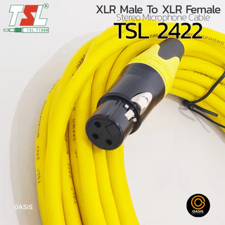 👍[เกรด PA] สาย XLR สายไมค์ สเตอริโอ TSL 2422 24AWG Stereo Microphone Cable สายสัญญาณเสียง XLR Male To XLR Female Cable