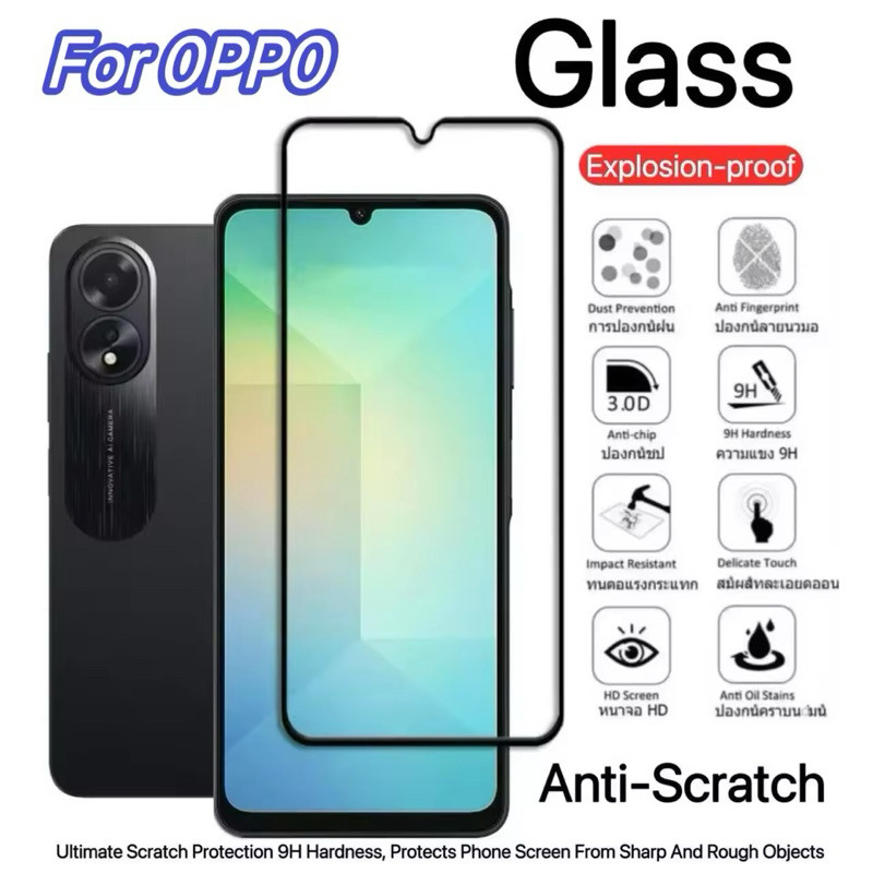 ฟิล์มกระจกเต็มจอ สำหรับ Oppo A5 5G A5X A5Pro A3 A3X A3Pro Reno13 13F 12F 11F A60 Y28 4G A79 A98 A78 