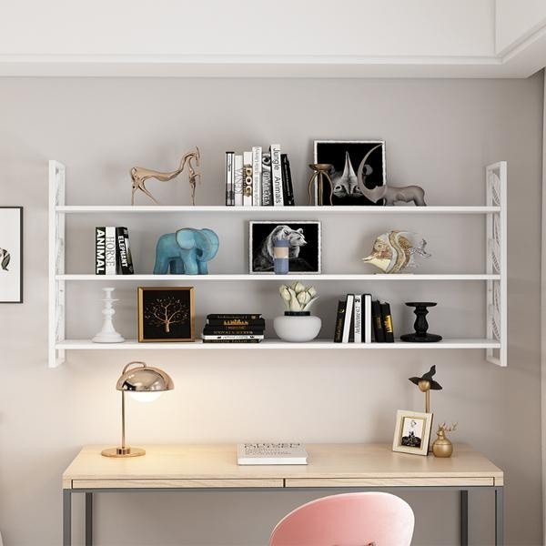 Wrought iron shelf wall storage shelf bookshelf bedroom partition shelf shelf shelf Nordic wall wall
