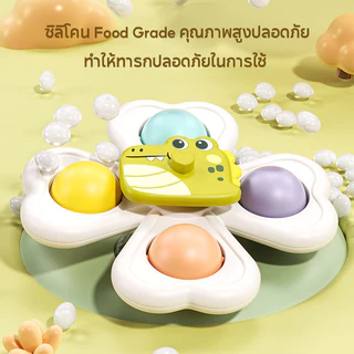 COD😃 ของเล่นเด็ก สามารถหมุนได้ รูปร่างสัตว์ มีถ้วยดูดอยู่ด้านล่าง สปินเนอร์ติดโต๊ะ ติดรถ ติดกระจก 1เซท3ชิ้น
