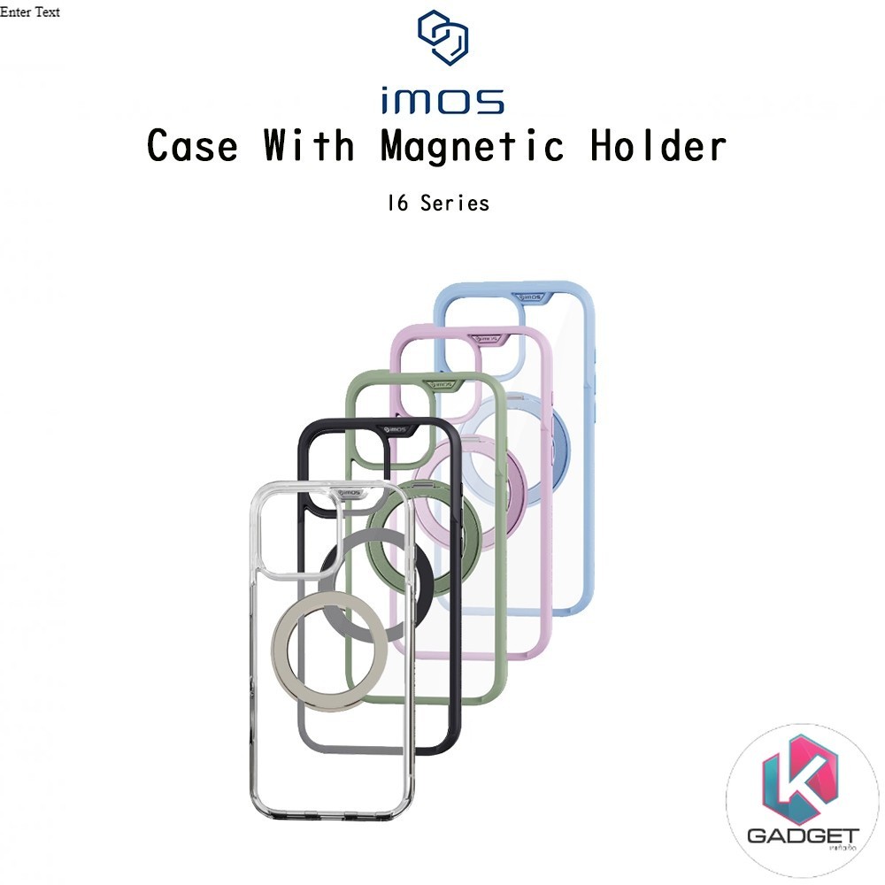 IMOS Case With Magnetic Holder เคสใสกันกระแทกพร้อมวงเแหวนขาตั้งเกรดพรีเมี่ยม เคสสำหรับ iPhone16/16Pl