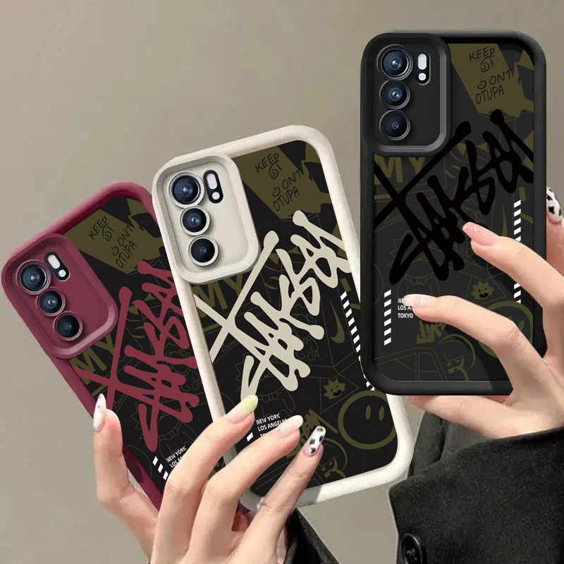 สําหรับOppo Reno 6 pro plus 4 3 2 7Z 8Z 5Z 2Z 2F 4G 5G Anti Fallกันฝุ่นMatte Shellฝาครอบป้องกันรูปแบ