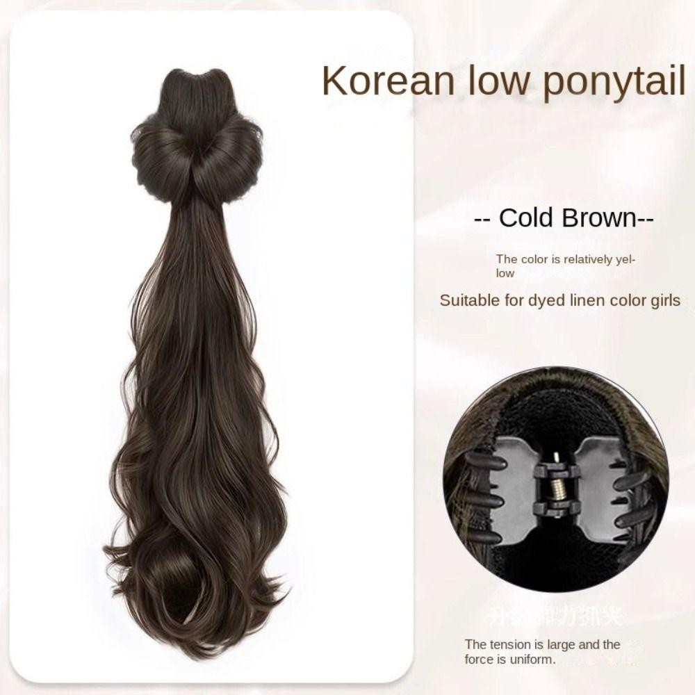 ออกัสติน ยาวหยักกรงเล็บผมหางม้า,หยิกสไตล์เกาหลีผมหางม้าผมหางม้า,วินเทจธรรมชาติต่ําผมหางม้าปลอมหัวบอลวิกผมสาว - รูปที่ 3