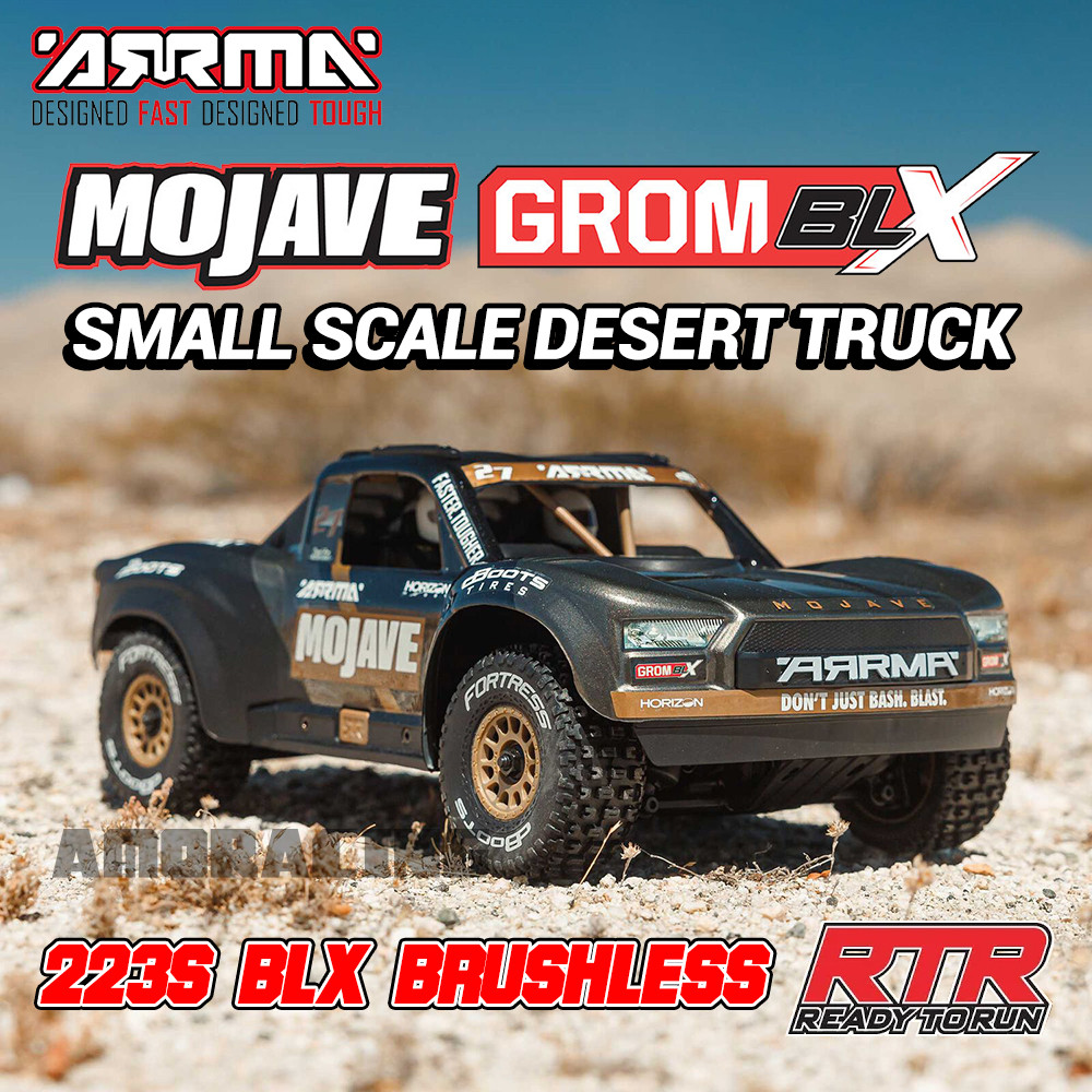 Arrma Mojave GROM BLX Brushless 4WD RTR 1/14 ขนาดเล็ก Scale Desert รถบรรทุก RC ไฟฟ้ารีโมทคอนโทรลรุ่นรถผู้ใหญ่เด็กของเล่น