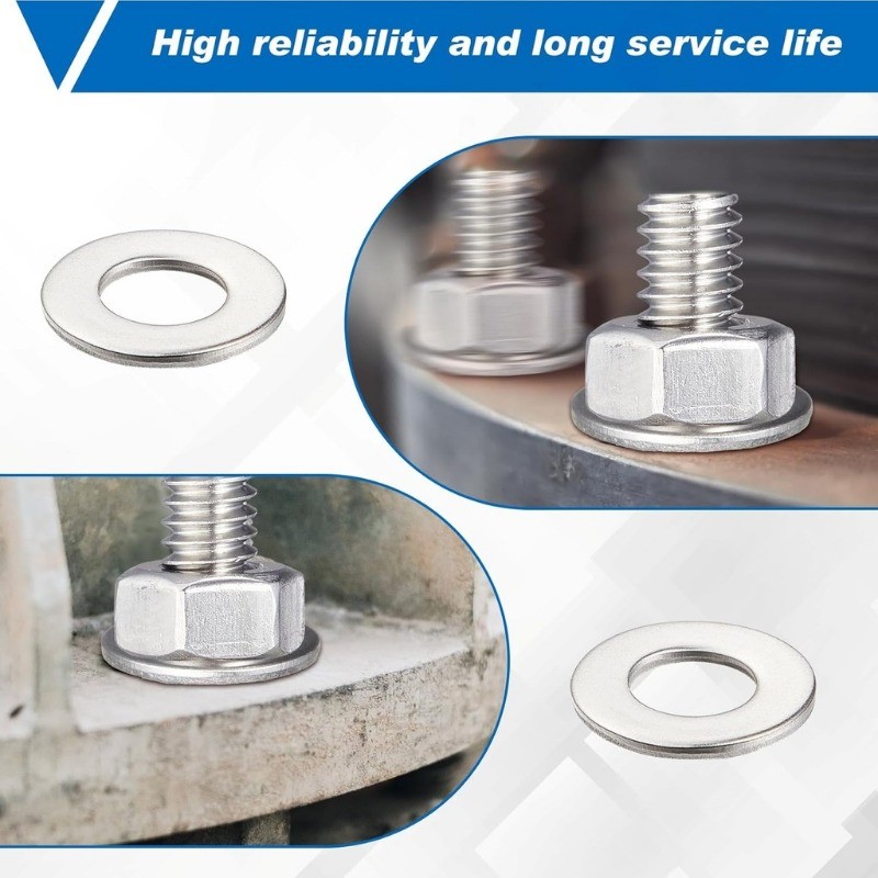 180 ชิ้น/กล่องสแตนเลสด้านล่างแบนเครื่องซักผ้าโลหะ/สกรู Bolt แบนเครื่องซักผ้าชุด/ปะเก็นแบนแหวนธรรมดา M2 M2.5 M3 M4 M5 M6 M8 M10 - รูปที่ 5