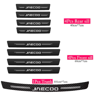 Jaecoo รถประตู Sill สติกเกอร์ Anti-Scratch คาร์บอนไฟเบอร์สติกเกอร์หนัง Trunk Protector สติกเกอร์สําหรับ Chery Jaecoo J7 J8 PHEV อุปกรณ์เสริม