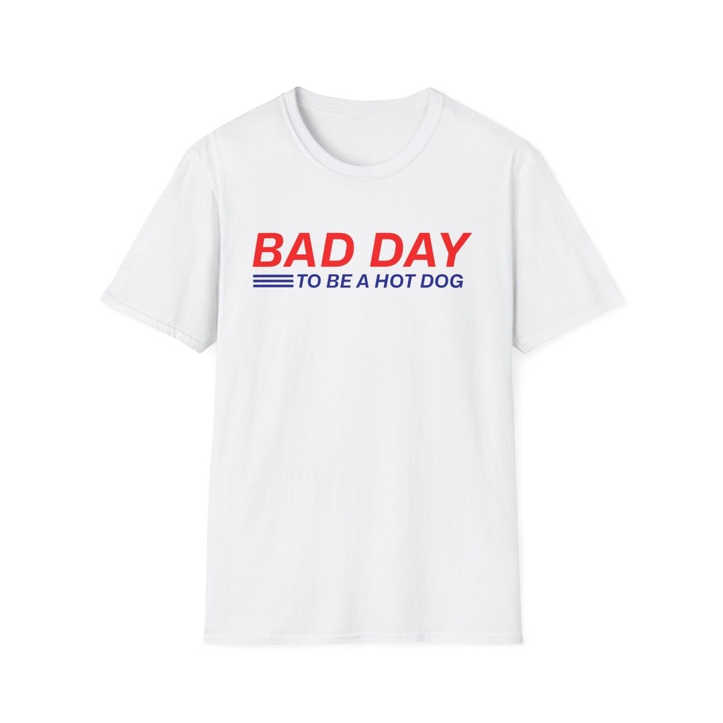 KIRKLAND SIGNATURE Bad Day To Be A Hot Dog Crewneck T-Shirt, เสื้อ Costco, ลายเซ็น Kirkland