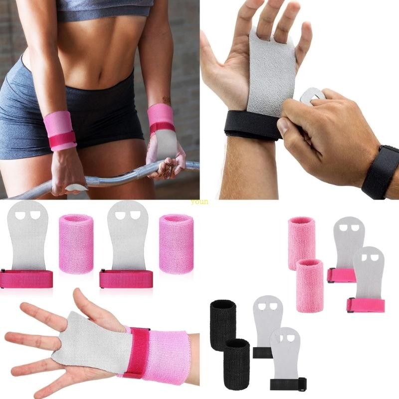 Youn เด็ก Grip Pads Gym ถุงมือถุงมือการฝึกอบรมยิมนาสติก Pull Up Grips Hand Grips