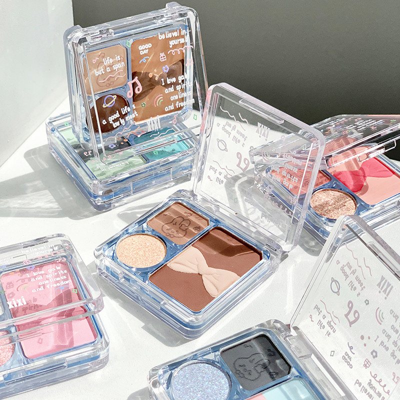 3+1 Color Blush อายแชโดว์ บลัชออน คอนทัวร์ เนื้อแมตต์ กันน้ํา ติดทนนาน สําหรับแต่งหน้า XIXI D-517