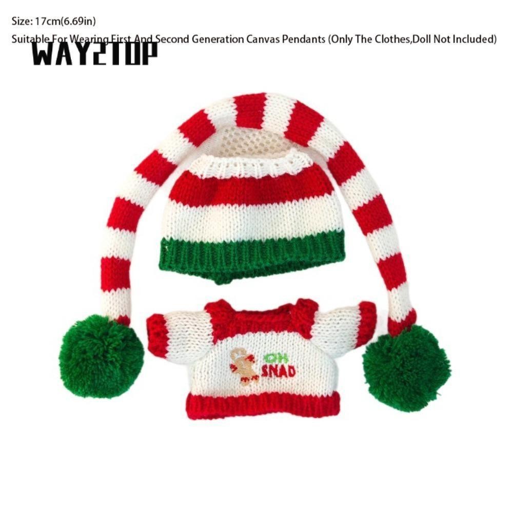 Way2top Labubu ตุ๊กตาเสื้อผ้า,คริสต์มาส 17 ซม.ตุ๊กตาถักเสื้อกันหนาว,Kpop Kawaii สีสัน Mini ตุ๊กตาเสื้อผ้าเครื่องแต่งกาย Labubu ตุ๊กตา