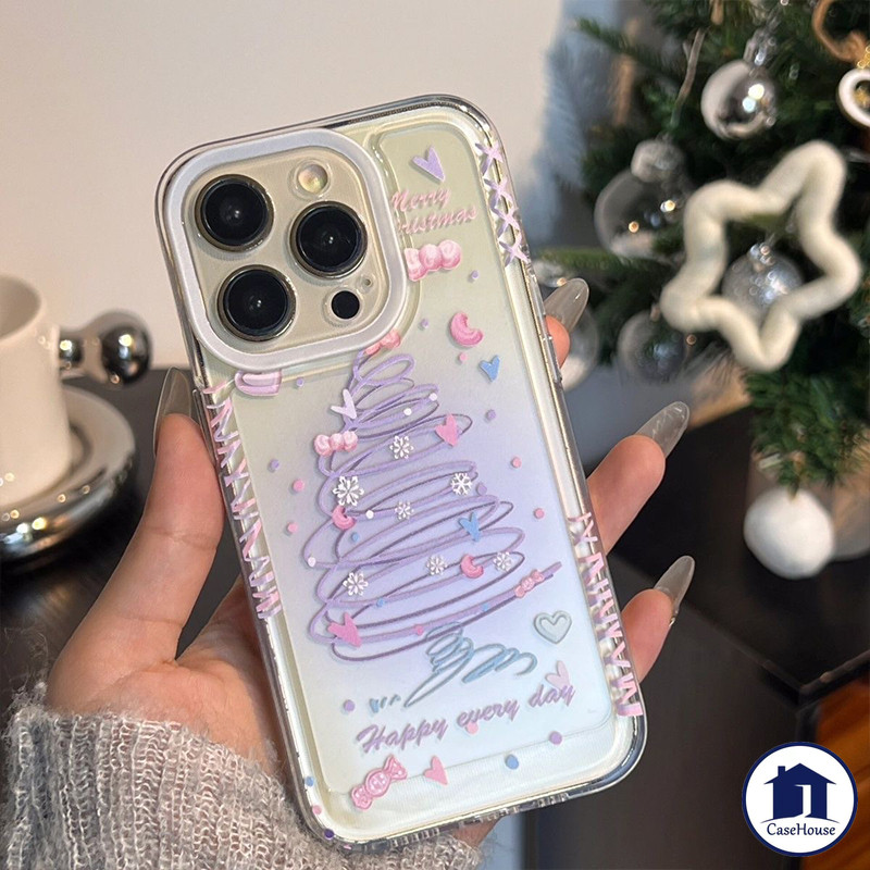 เคสแบบใสต้นคริสต์มาสแฟชั่น เข้ากันได้กับ Samsung A06 A15 A55 A05 A05s A14 A54 A03s A32 A23 A34 A53 A04 A24 A12 A50 A50s