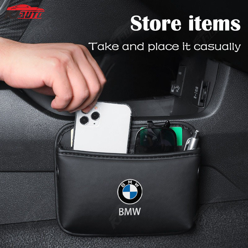 Storage Box & Leg Rest Bmw Any ตําแหน่งรถกระเป๋าหนังถังขยะอุปกรณ์เสริมสําหรับ 3 Series 5 Series X5 X3 X1 2 Series 1 Series 4 Series X4 - รูปที่ 2