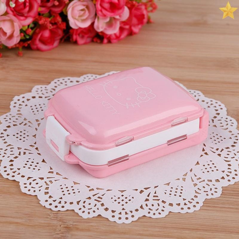 [FL] Sanrio Hello Kitty Kawaii กล่องยาแบบพกพา 3 ชั้น 8 ช่องกล่องเก็บของขวัญเครื่องจ่ายยาที่เก็บภาชนะยา TH